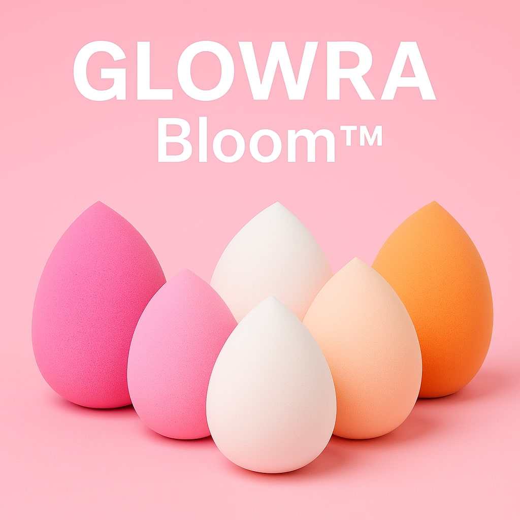 Éponge maquillage GLOWRA™ vue de face, coloris pastel