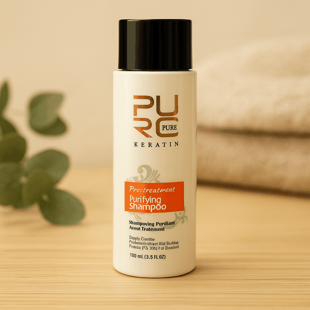 application du shampoing keratine KERALISSENCE sur cheveux boucles