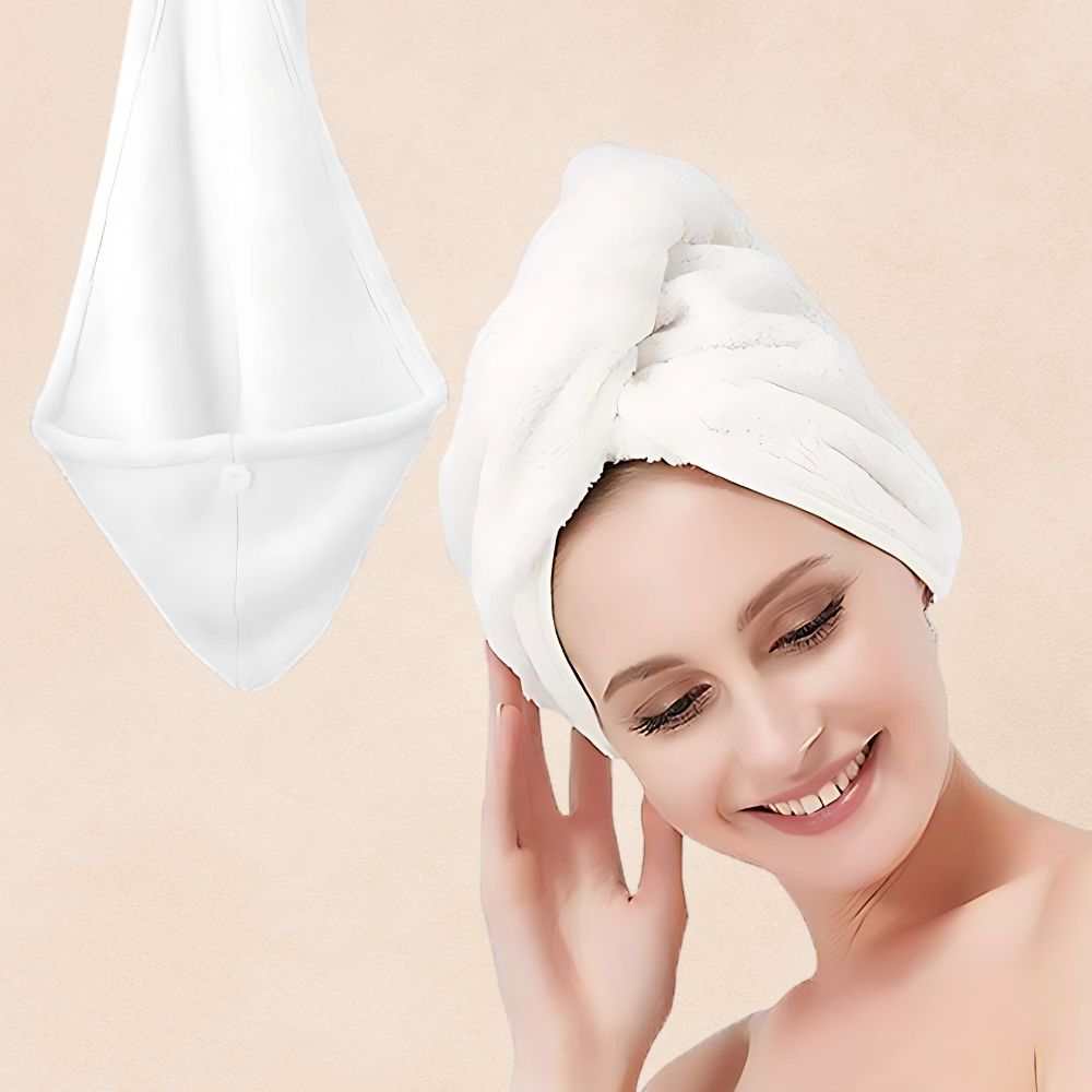 Turban en serviette cheveux microfibre douce pour routine capillaire naturelle