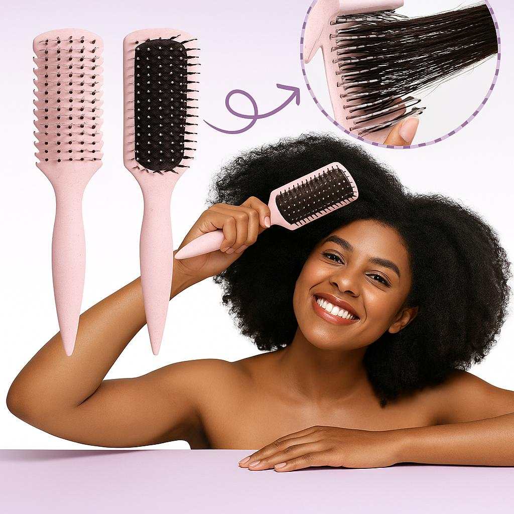 Zoom sur les dents du peigne cheveux bouclés CURLVIA™