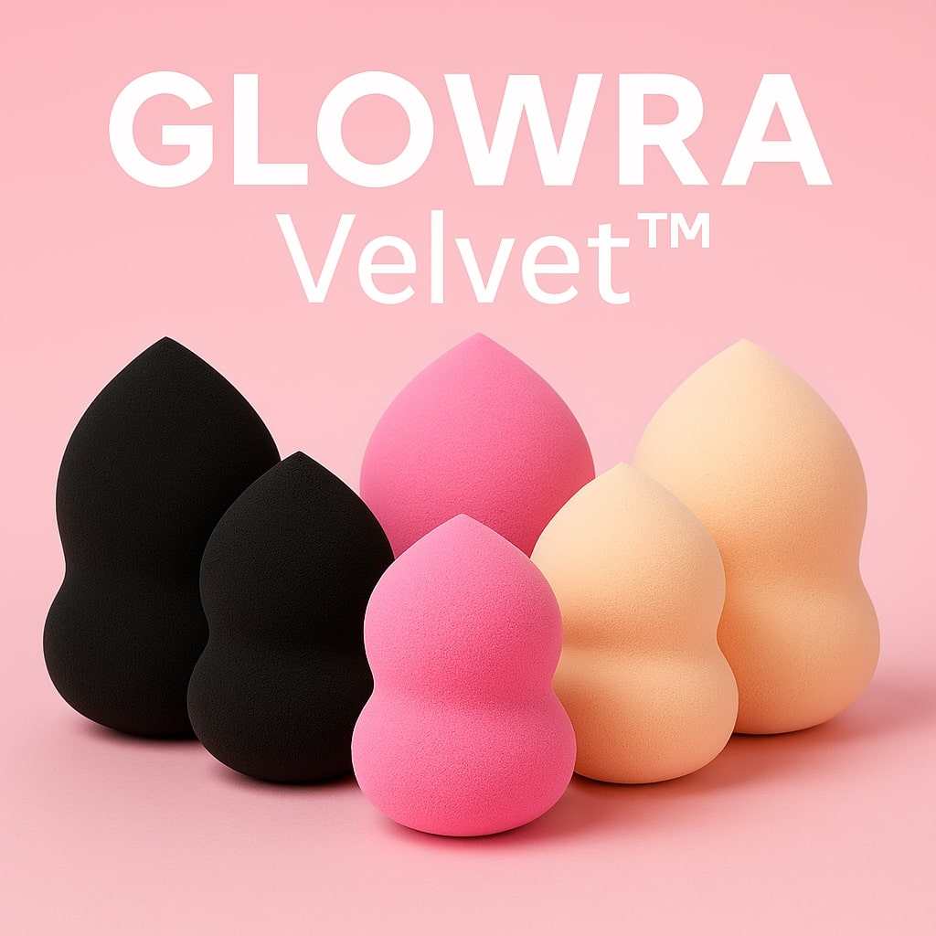 Éponge maquillage GLOWRA™ forme goutte, texture douce